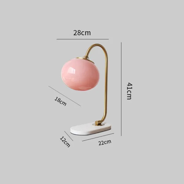 Skumfidus bordlampe i metal og glas