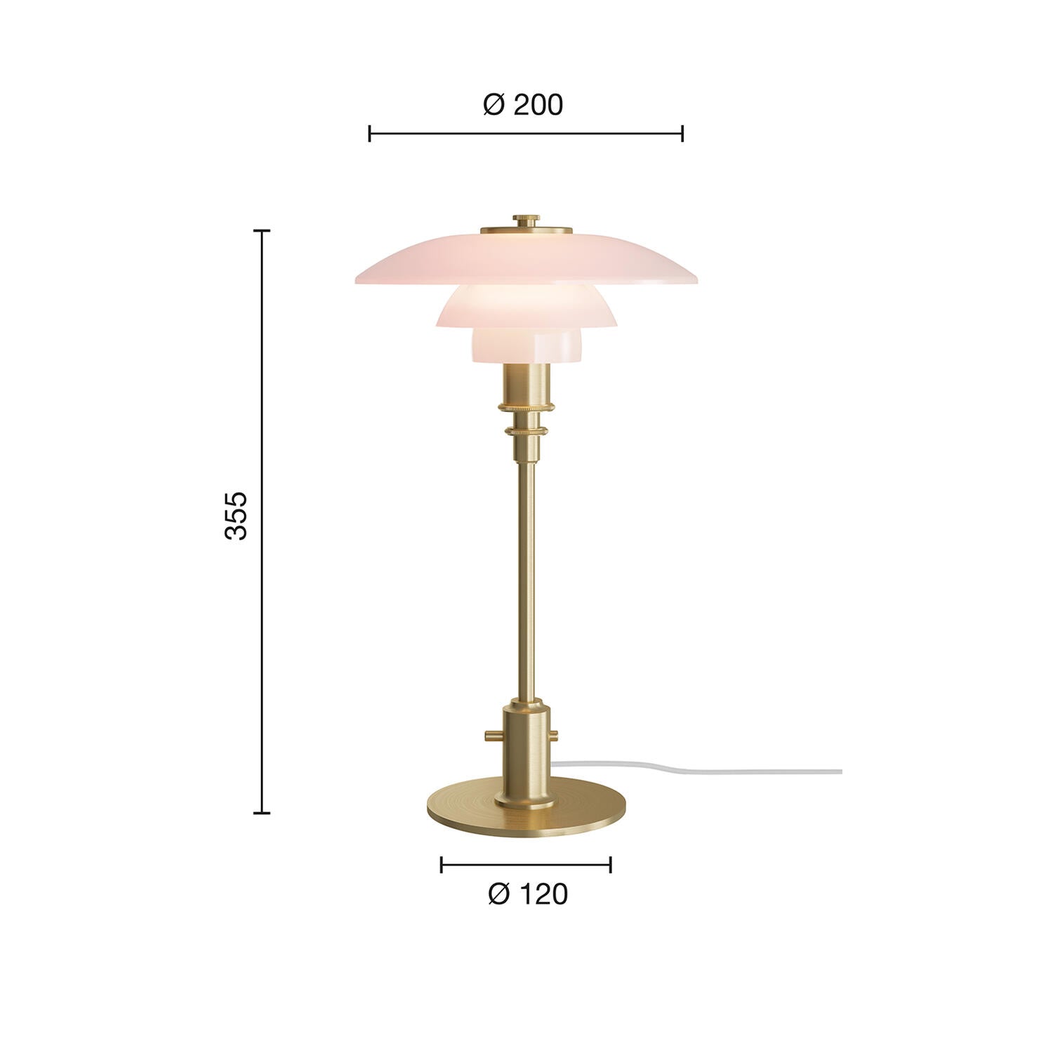 PH 2/1  PALE ROSE BORDLAMPE