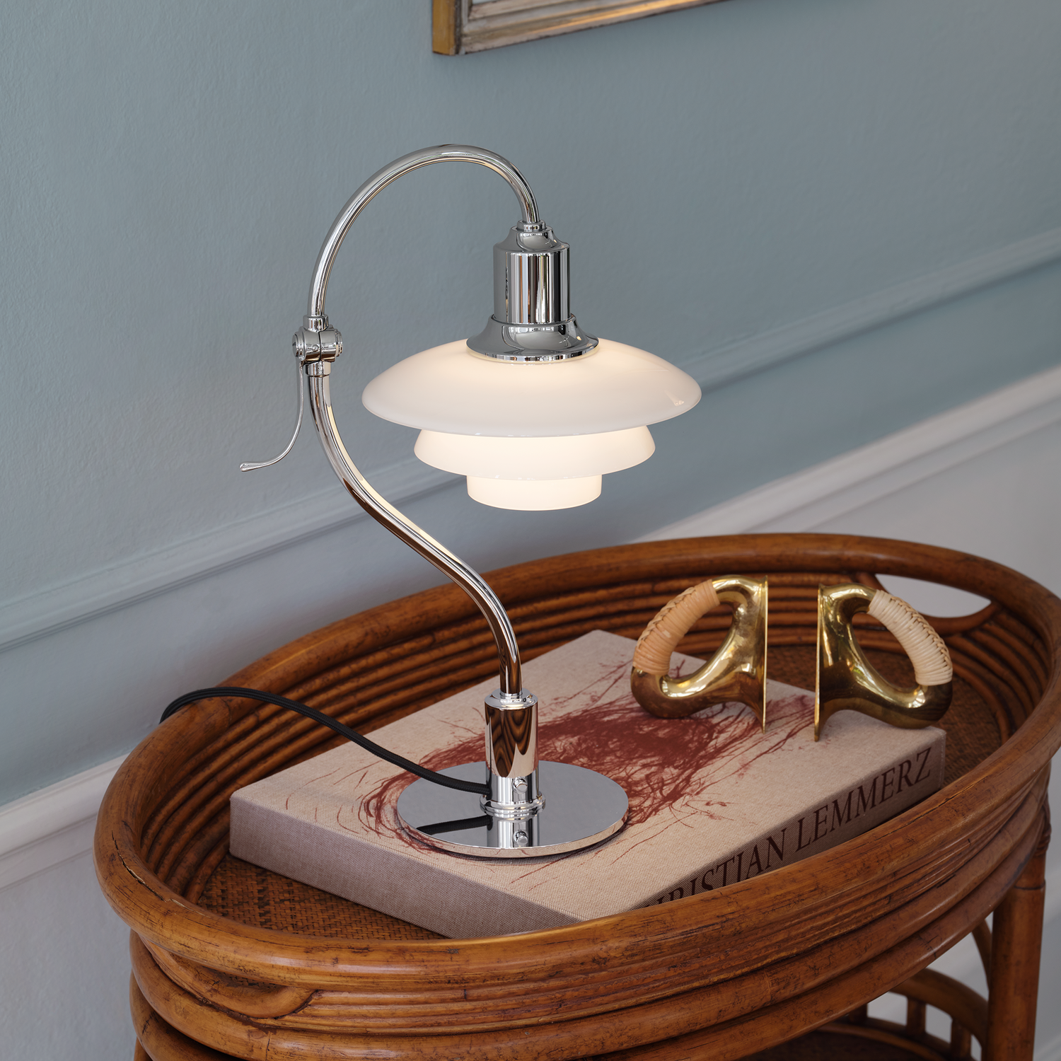 PH 2/2 SPØRGSMÅLSTEGN KROM BORDLAMPE
