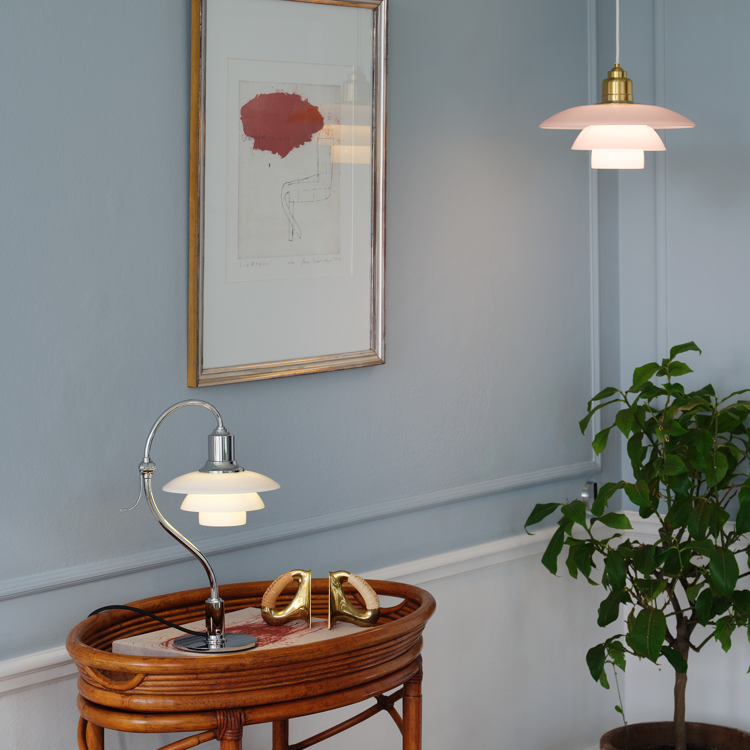 PH 2/2 SPØRGSMÅLSTEGN KROM BORDLAMPE
