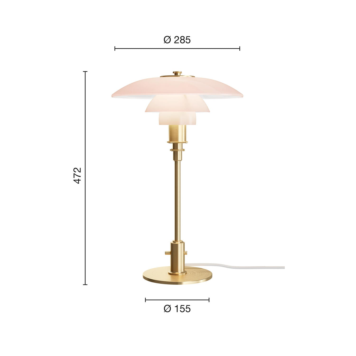 PH 3/2 PALE ROSE BORDLAMPE
