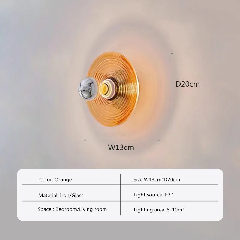 Vintage LED-væglampe i glas