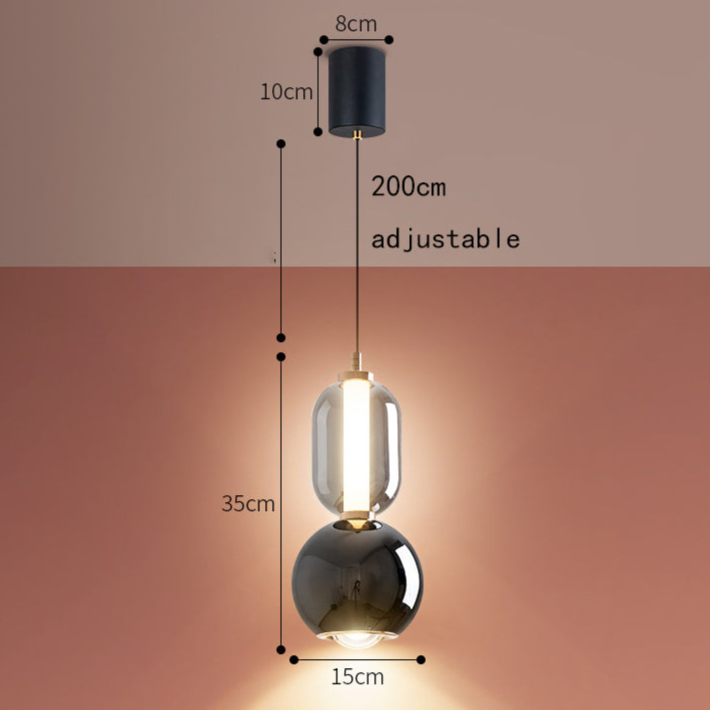 Nordisk kreativ pendel i jern og glas