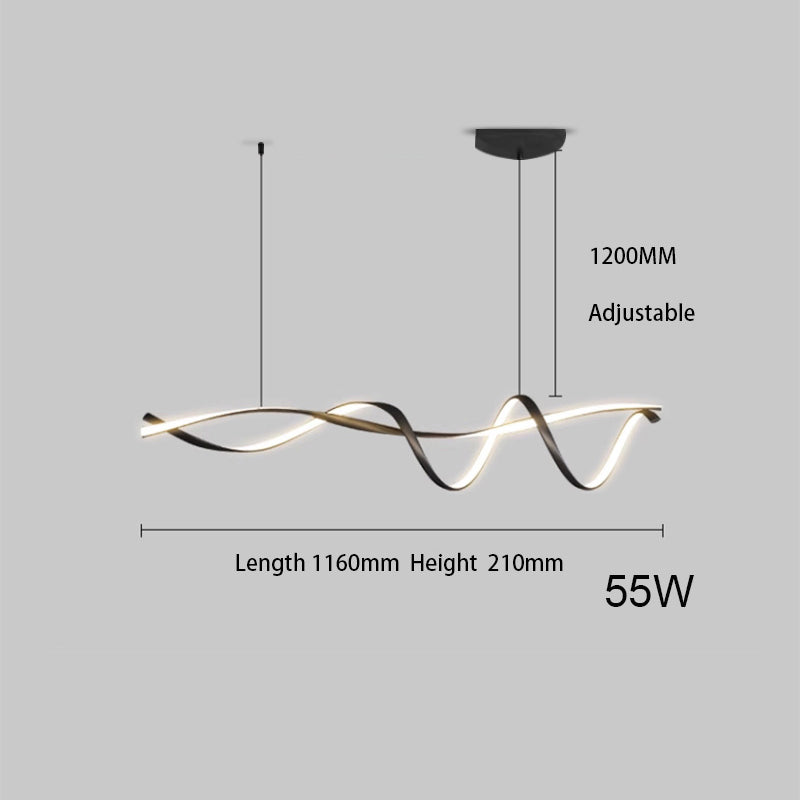 Kreative sorte moderne led-lysekroner