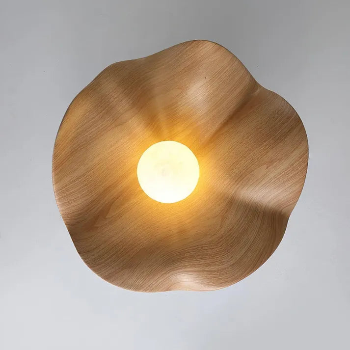 Nordic Wooden Lotus Resin loftslampe