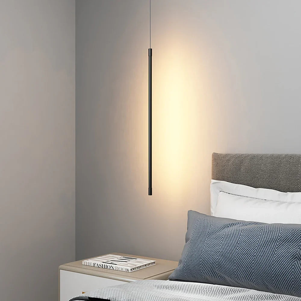 Minimalistisk lang LED-pendel lavet af aluminium