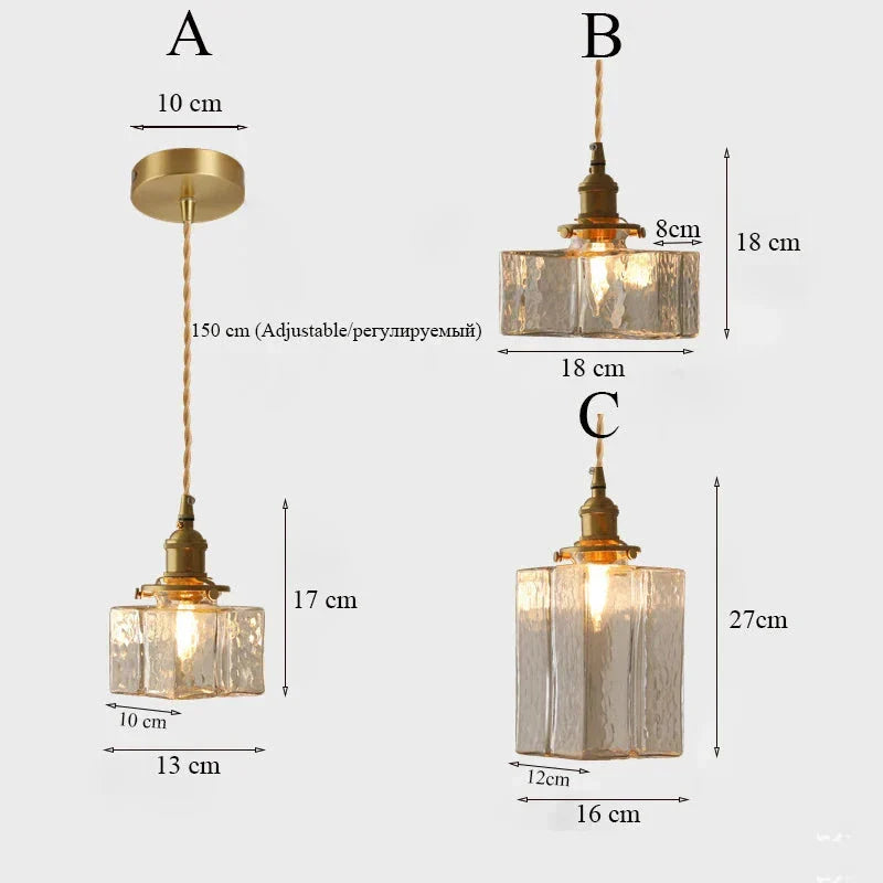 Fatima - Moderne retro-hængelampe i glas