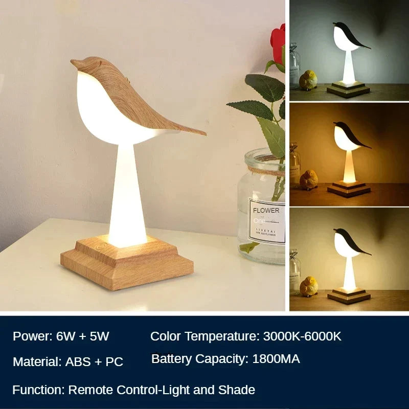 Missbird-V2 Ekster Bird Bordlampe